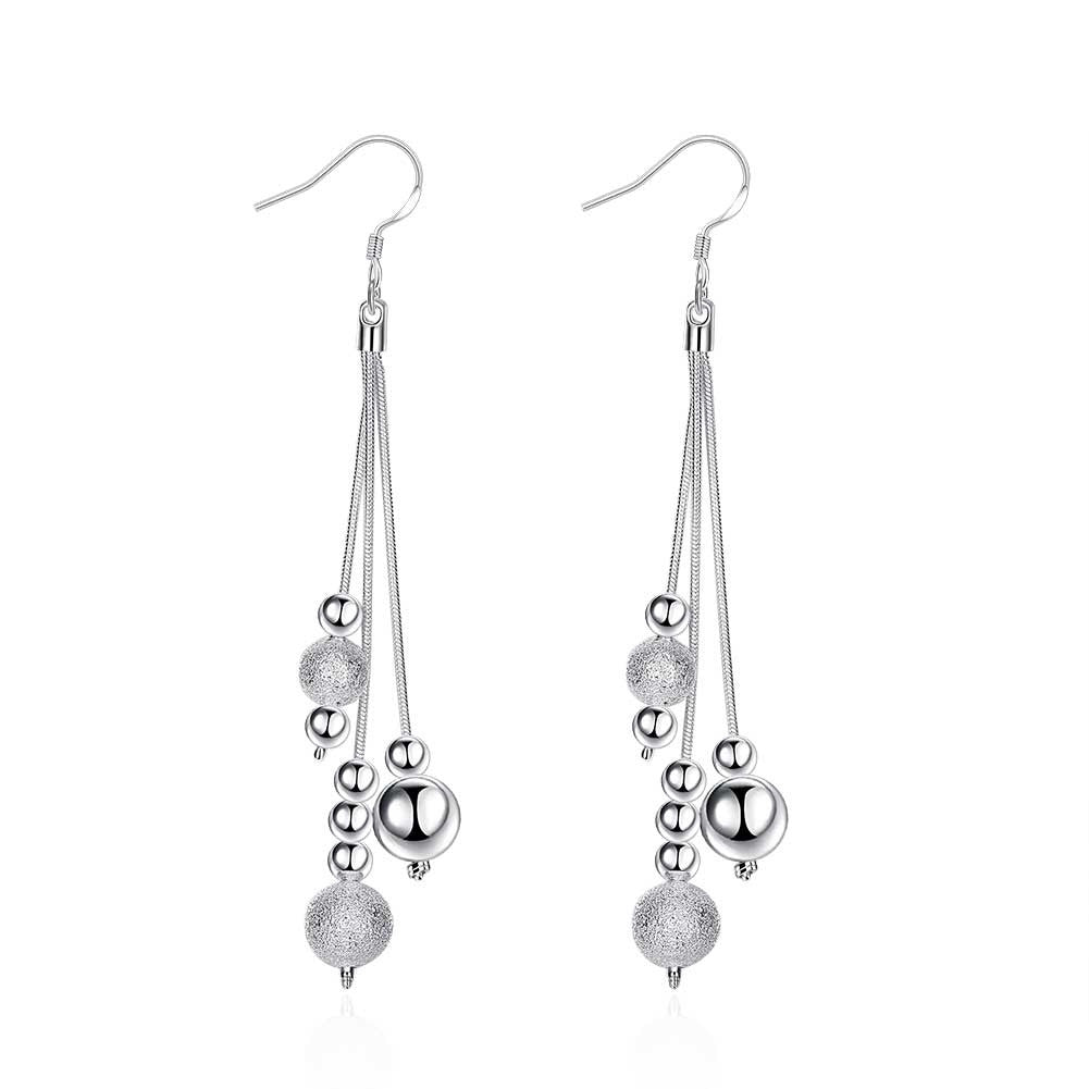 18K White Gold Plated Grape Vine Drop Earring