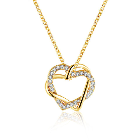 Swarovski Crystal 18K Gold Plated Pave Heart Necklace