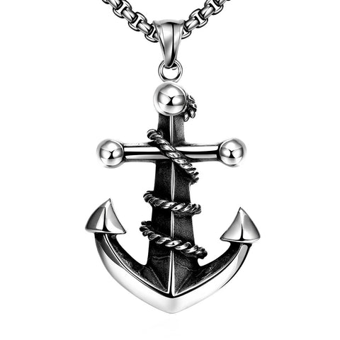 Anchor Stainless Steel Covered Necklace