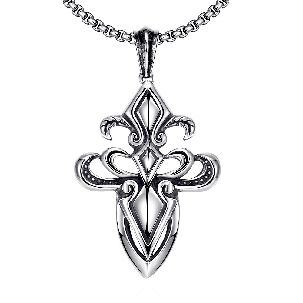 Stainless Steel Hollow Cross Necklace