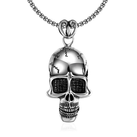 Thin Skull Emblem Stainless Steel Necklace