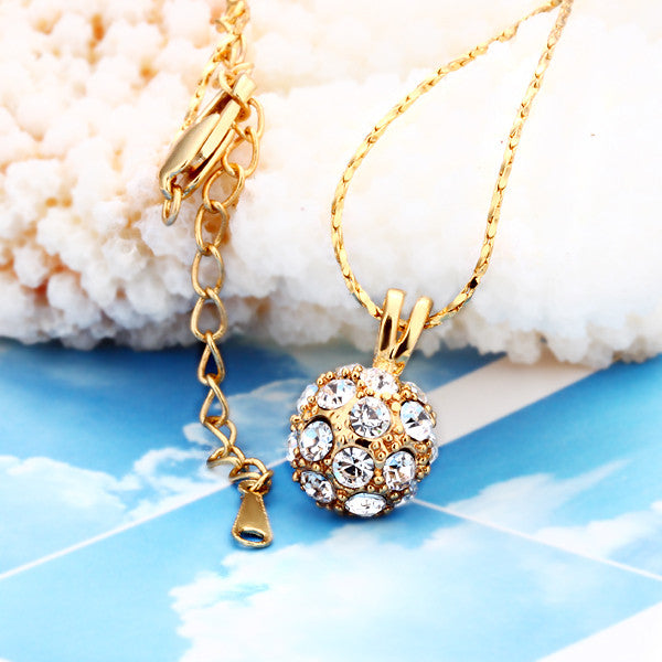 Gold Plated Pav'e Crystal Classic Necklace